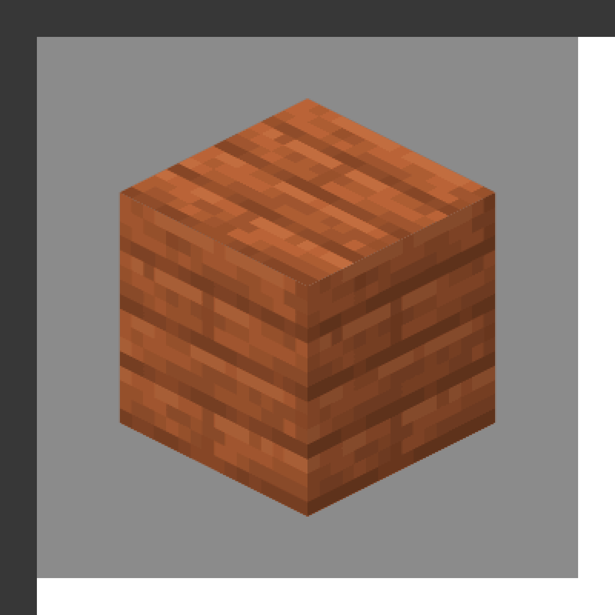 Acacia Planks in Minecraft, drawn from the game's own block model. Building material.