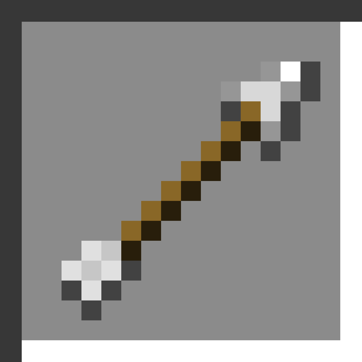 Arrow in Minecraft, drawn from the game's own item texture. Ammunition for bows and crossbows.