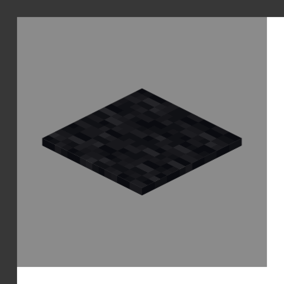 Black Carpet in Minecraft, drawn from the game's own block model. Floor decoration. Minecraft has used the name Black Carpet since 1.6.1.