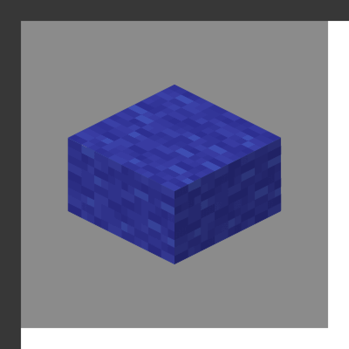Blue Bed in Minecraft, drawn from the game's own block model. Setting spawn point. Minecraft has used the name Blue Bed since 1.12.