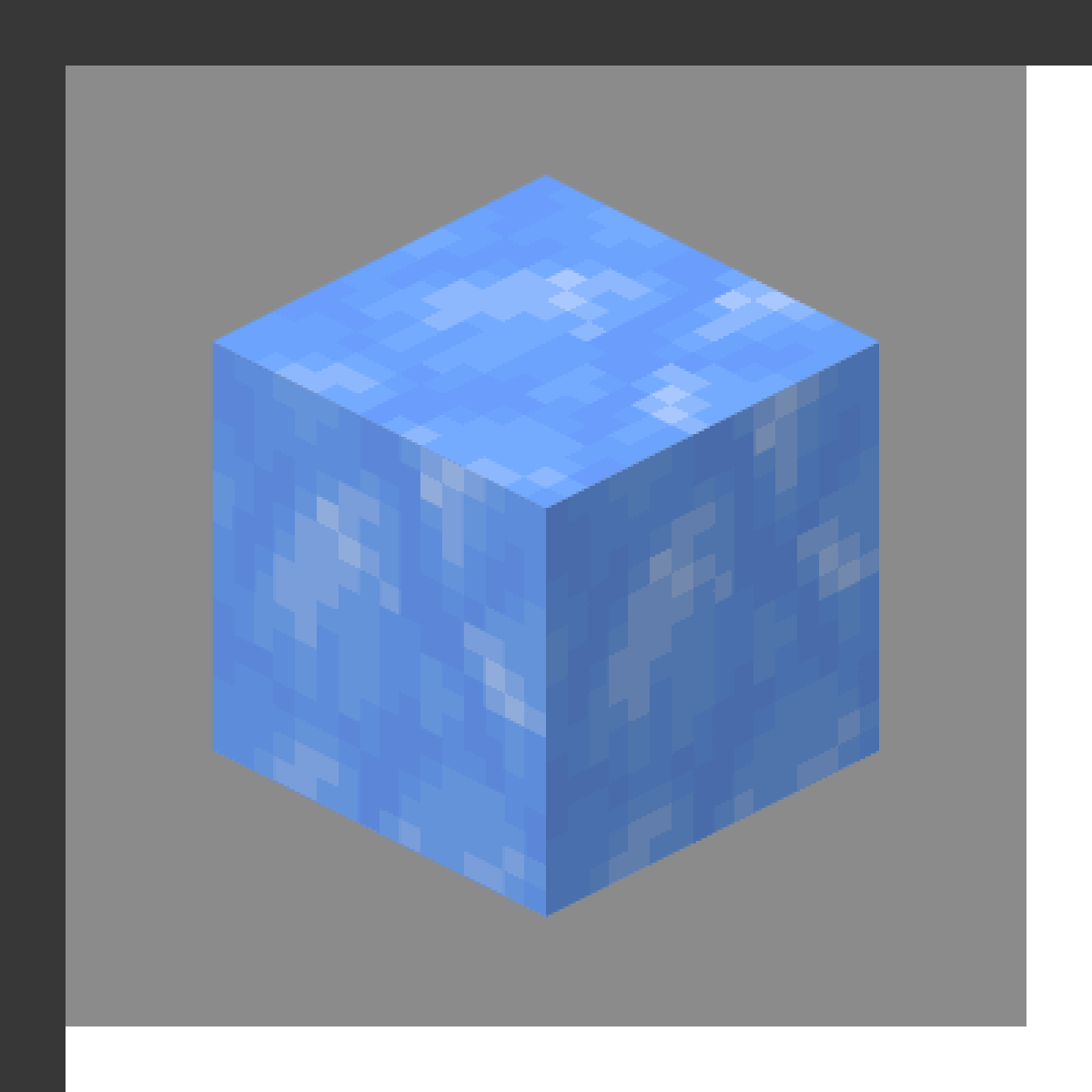 Blue Ice in Minecraft, drawn from the game's own block model. Most slippery block in the game.