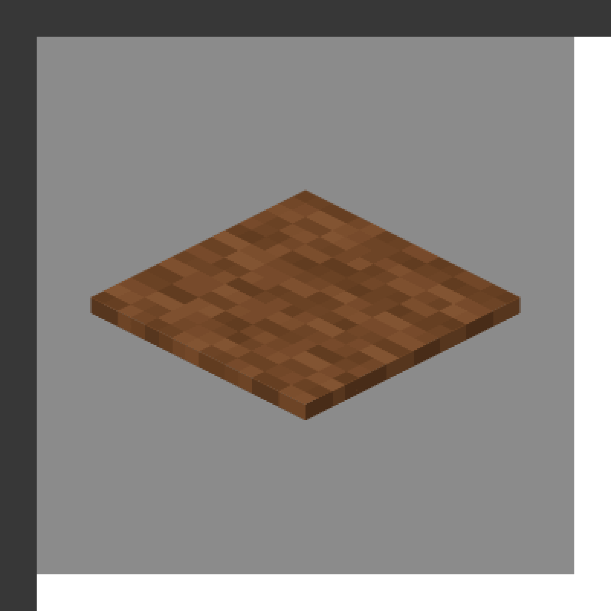 Brown Carpet in Minecraft, drawn from the game's own block model. Floor decoration. Minecraft has used the name Brown Carpet since 1.6.1.