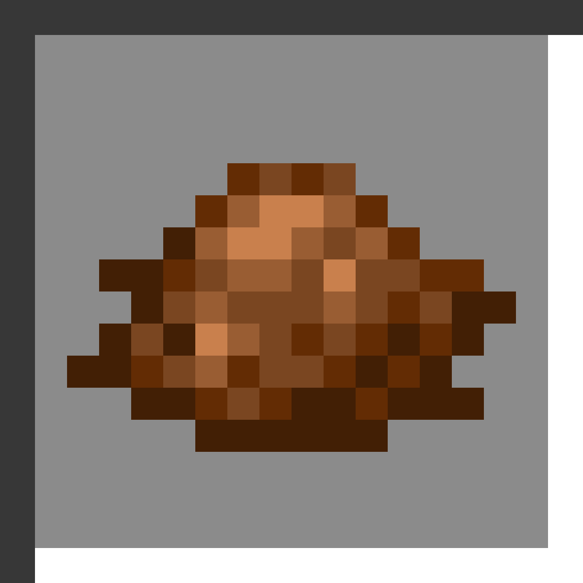 Brown Dye in Minecraft, drawn from the game's own item texture. Dyeing wool, leather armor, glass, concrete, terracotta and more. The recipe first appears in the game's files in Minecraft 1.14.