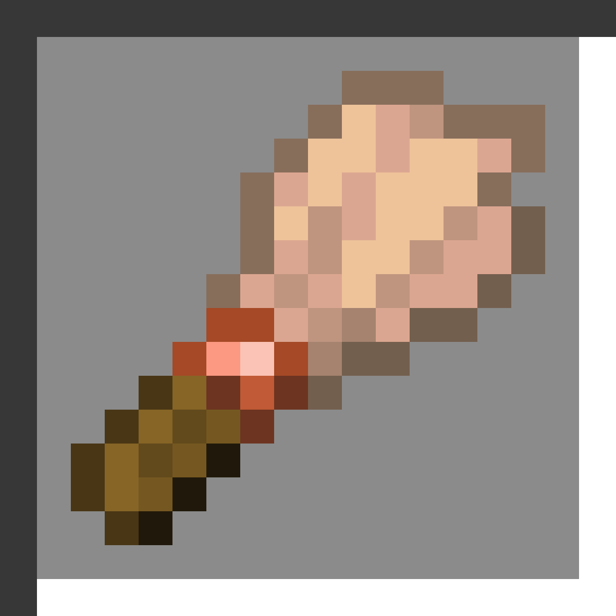 Brush in Minecraft, drawn from the game's own item texture. Brushing suspicious sand and gravel for archaeology loot. The recipe first appears in the game's files in Minecraft 1.20.