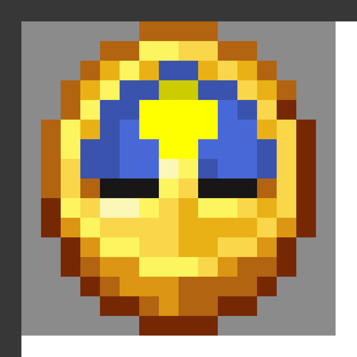 Clock in Minecraft, drawn from the game's own item texture. Showing the current time of day.