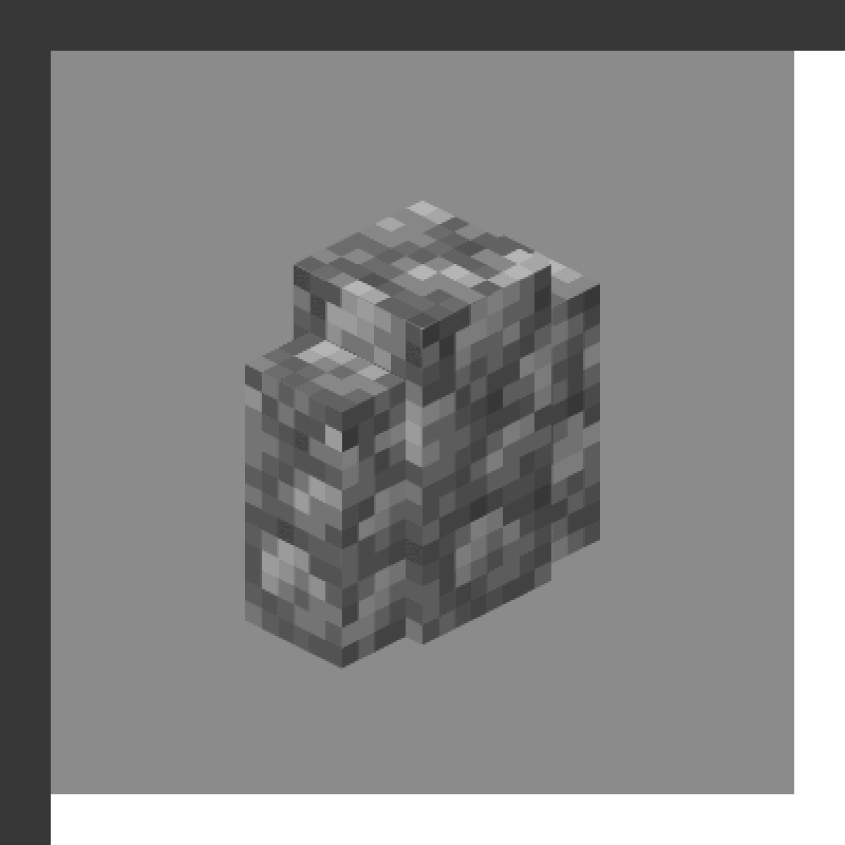 Cobblestone Wall in Minecraft, drawn from the game's own block model. Boundary walls. Minecraft has used the name Cobblestone Wall since 1.4.2.