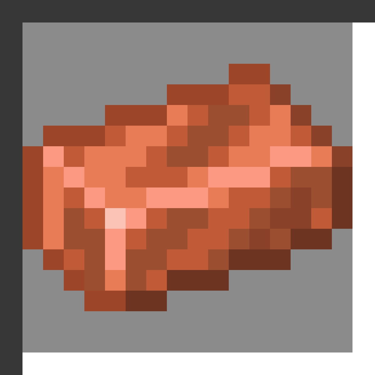 Copper Ingot in Minecraft, drawn from the game's own item texture. Crafting spyglasses, lightning rods and copper blocks. The recipe first appears in the game's files in Minecraft 1.17.