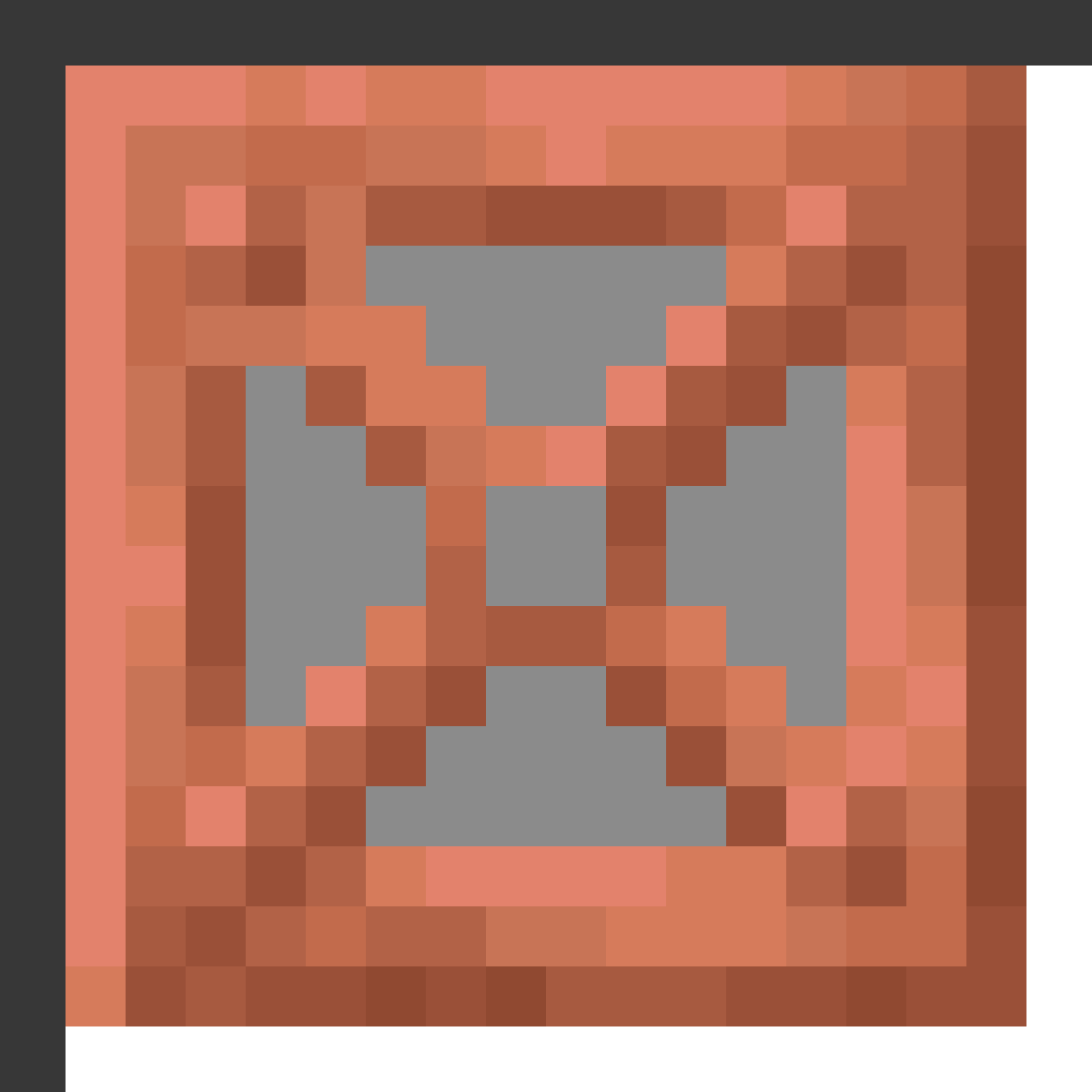 Copper Trapdoor in Minecraft, drawn from the game's own item texture. Trapdoor that requires redstone to open. The recipe first appears in the game's files in Minecraft 1.21.