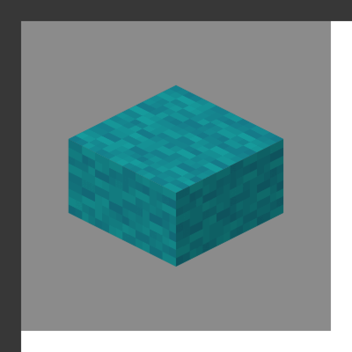 Cyan Bed in Minecraft, drawn from the game's own block model. Setting spawn point. Minecraft has used the name Cyan Bed since 1.12.
