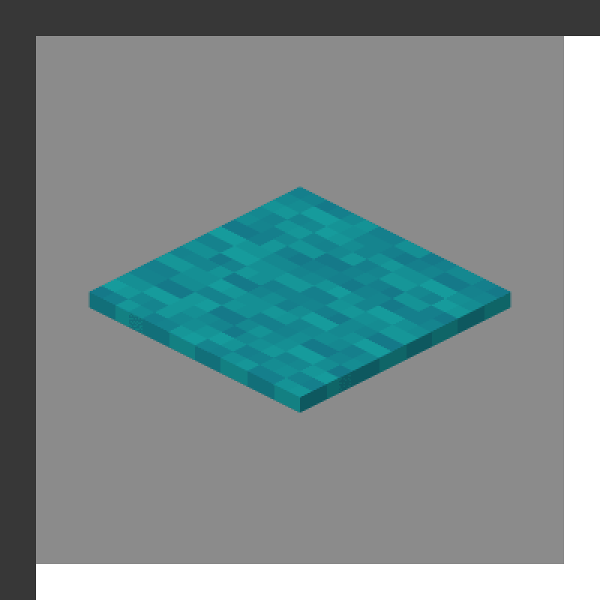 Cyan Carpet in Minecraft, drawn from the game's own block model. Floor decoration. Minecraft has used the name Cyan Carpet since 1.6.1.