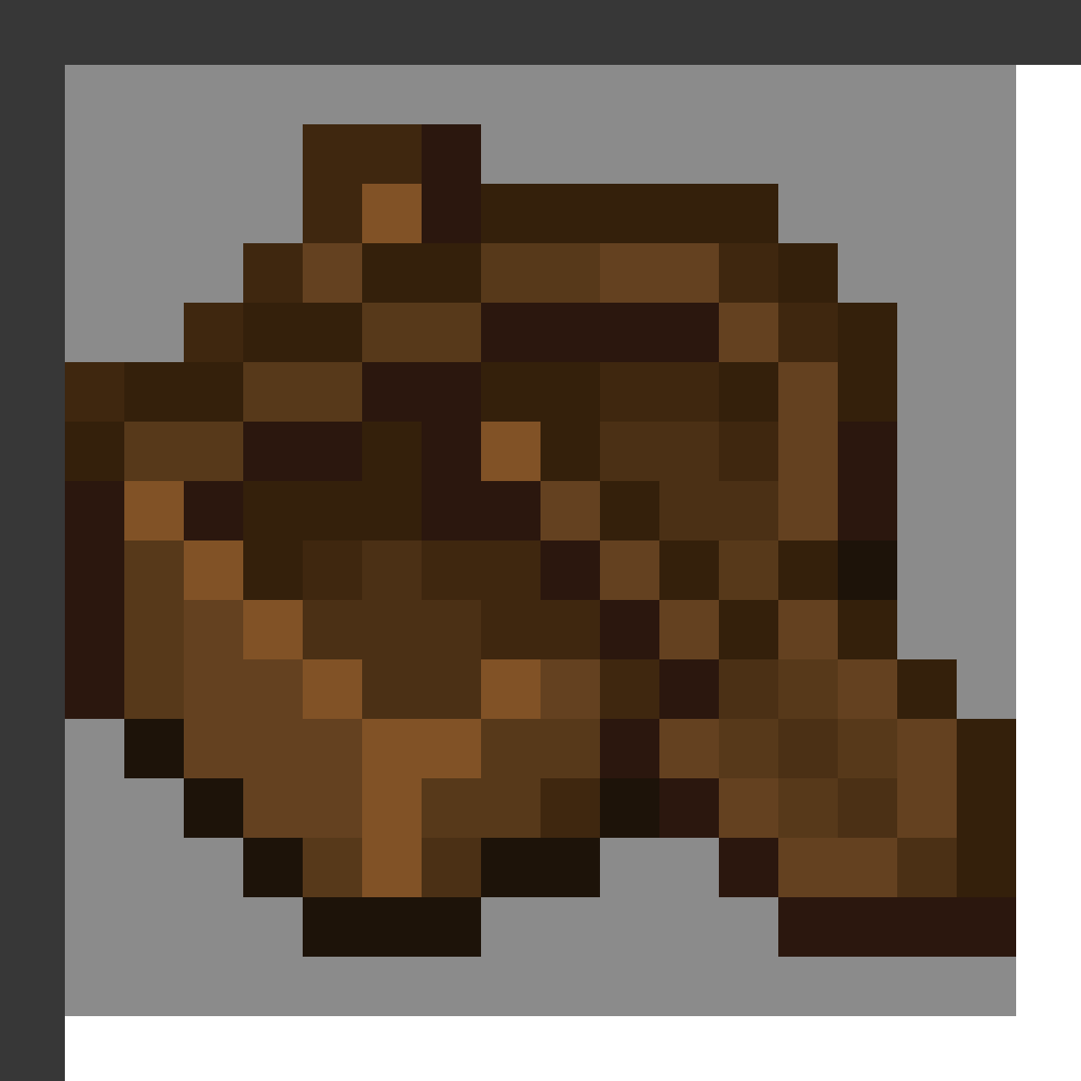 Dark Oak Boat in Minecraft, drawn from the game's own item texture. Water travel. Minecraft has used the name Dark Oak Boat since 1.9.