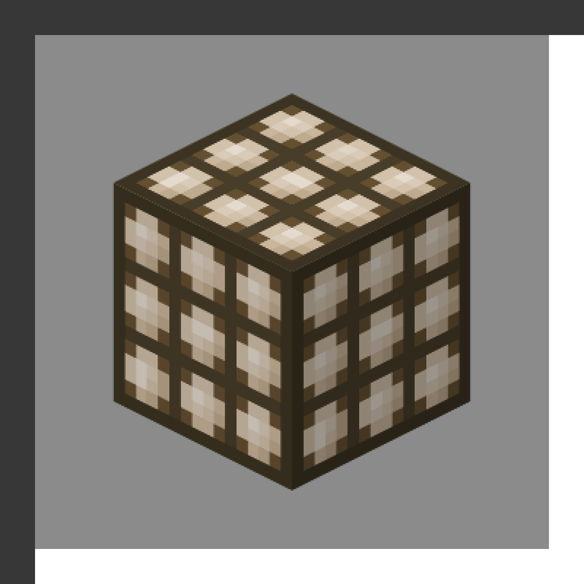 Daylight Detector in Minecraft, drawn from the game's own block model. Emitting redstone signal based on time of day.