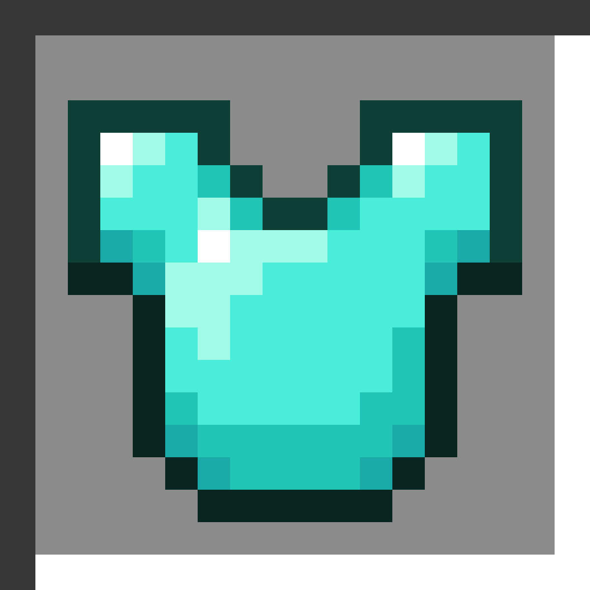 Diamond Chestplate in Minecraft, drawn from the game's own item texture. Chest protection providing 8 armor points and 2 toughness.