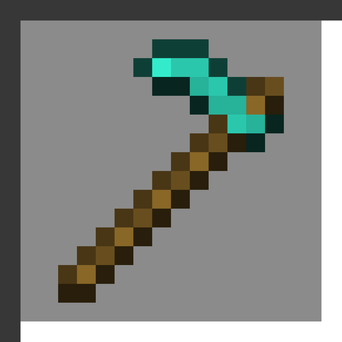 Diamond Hoe in Minecraft, drawn from the game's own item texture. Durable farming tool.