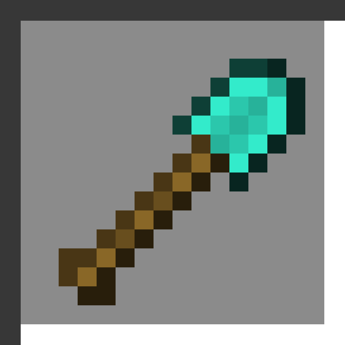 Diamond Shovel in Minecraft, drawn from the game's own item texture. Durable digging tool.