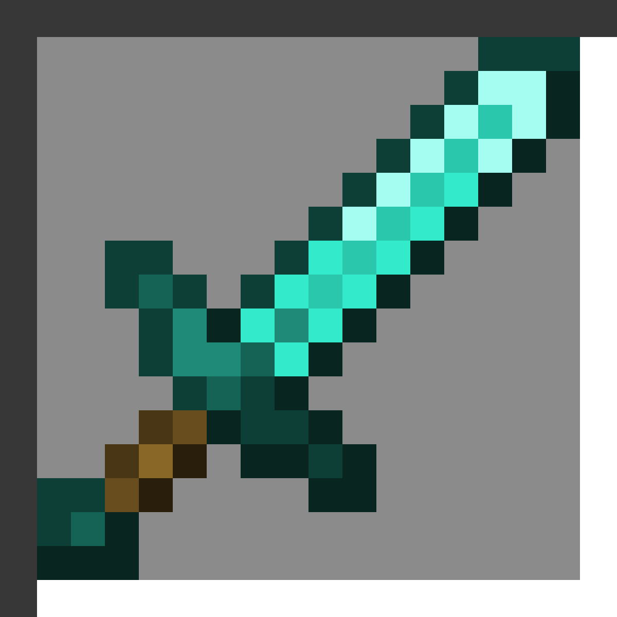 Diamond Sword in Minecraft, drawn from the game's own item texture. Powerful melee combat.