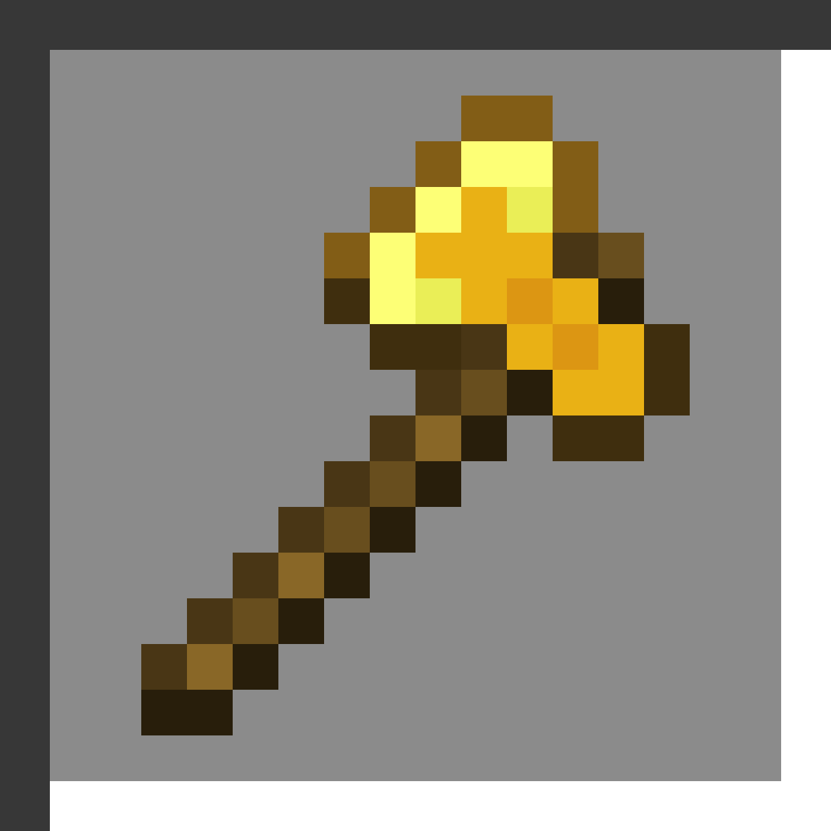 Golden Axe in Minecraft, drawn from the game's own item texture. Fastest chopping speed.