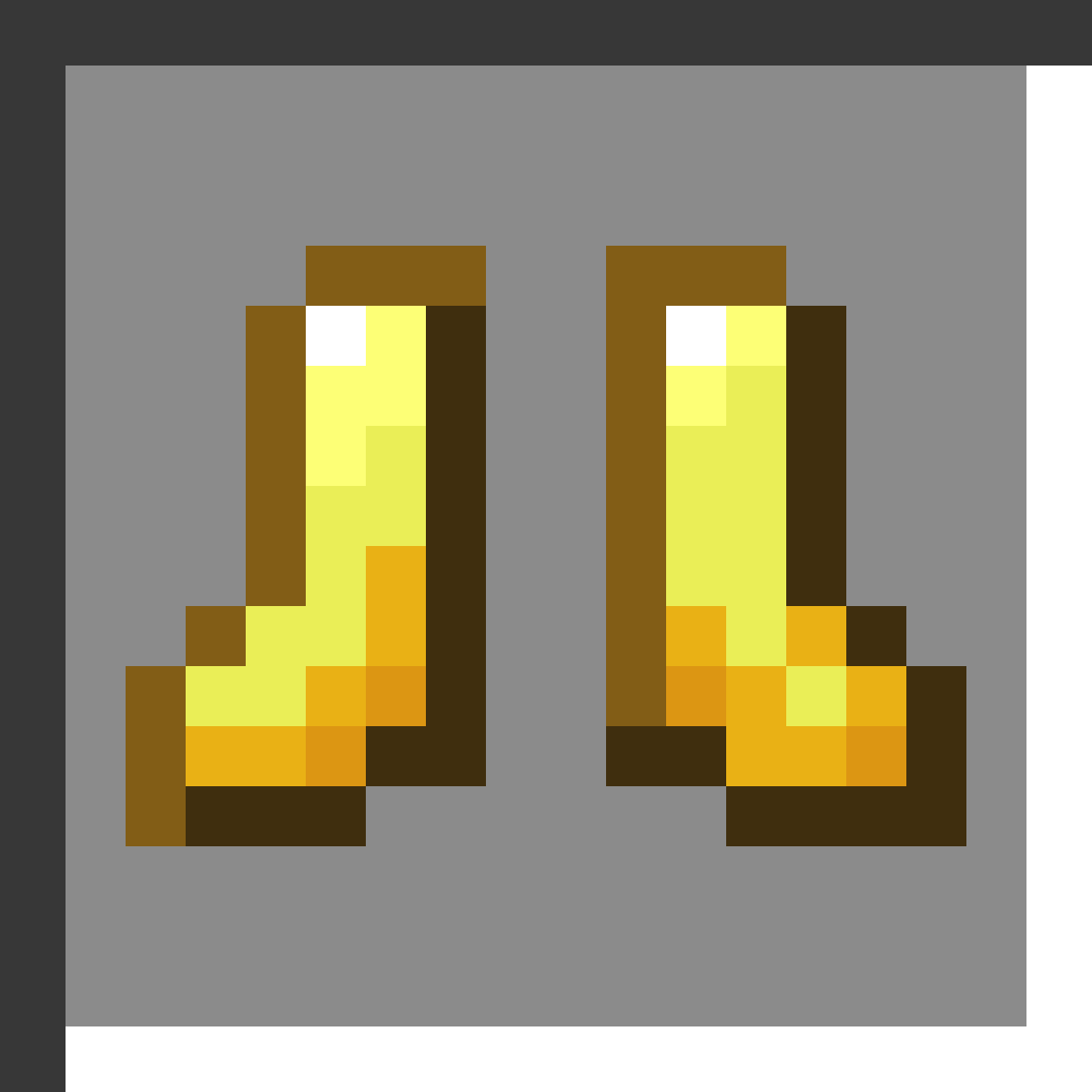 Golden Boots in Minecraft, drawn from the game's own item texture. Foot protection providing 1 armor point.
