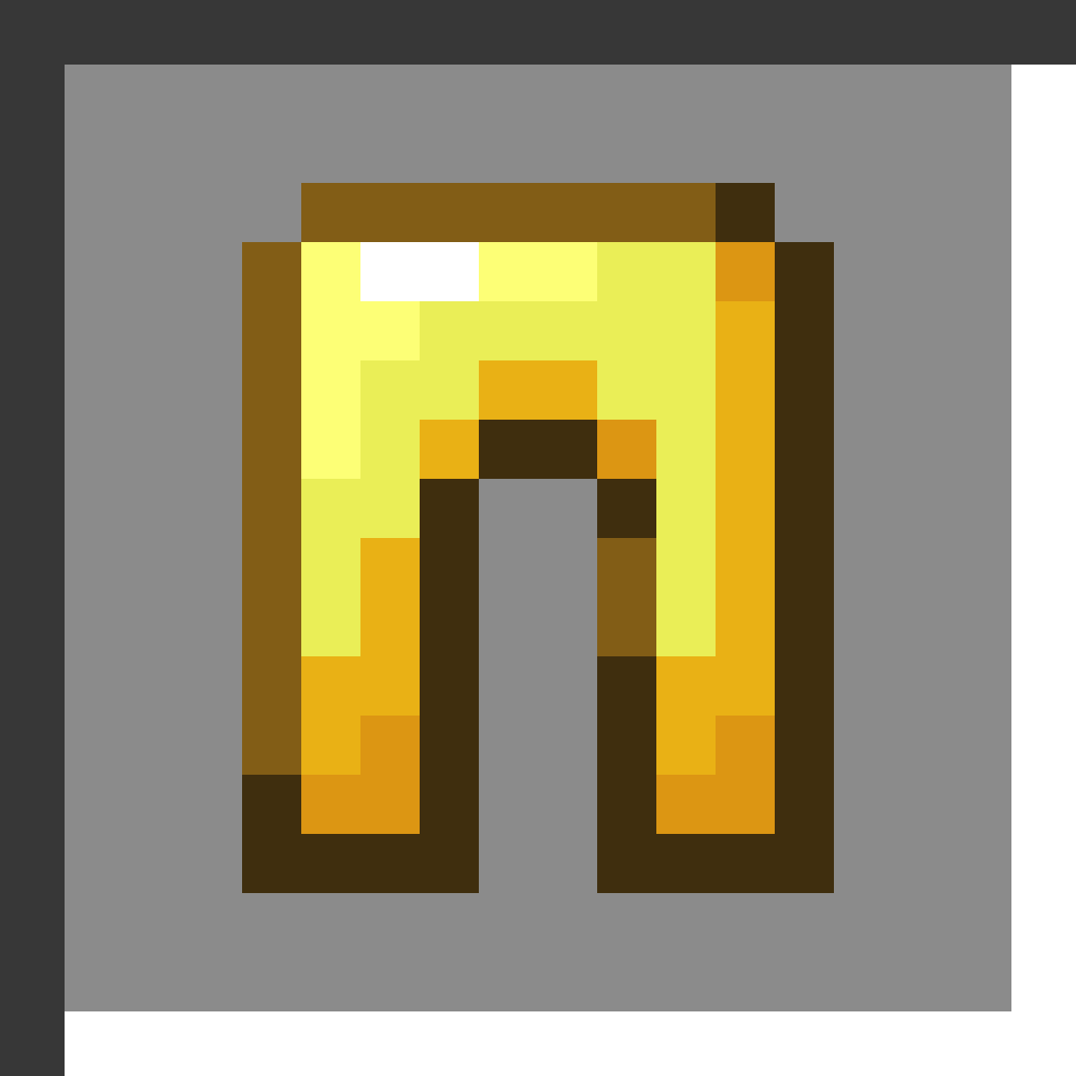 Golden Leggings in Minecraft, drawn from the game's own item texture. Leg protection providing 3 armor points.