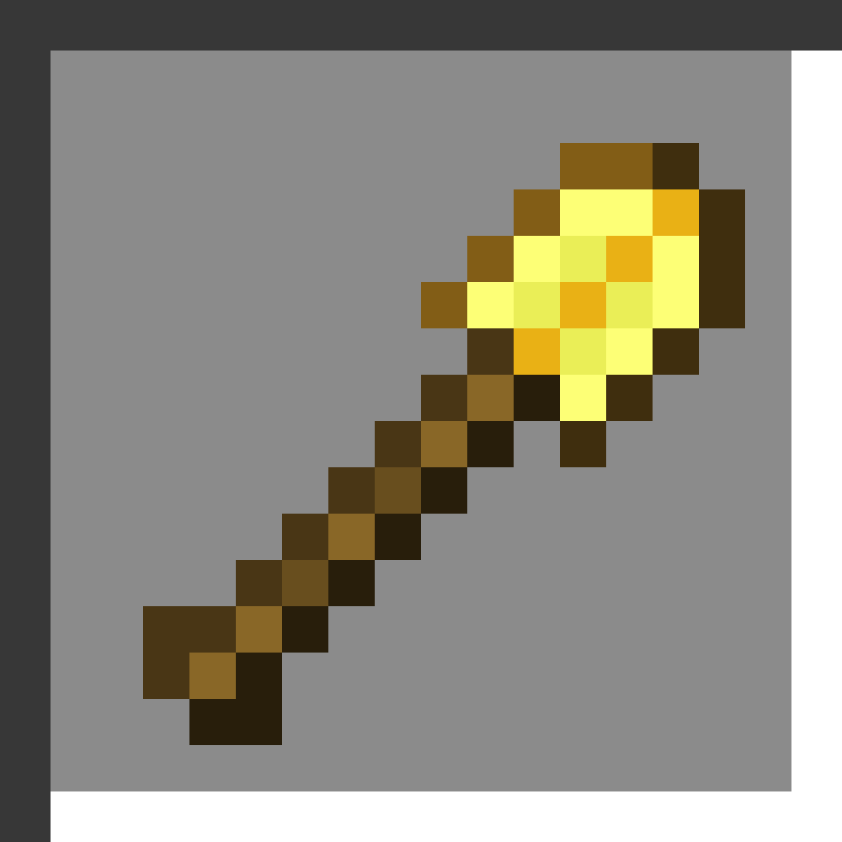 Golden Shovel in Minecraft, drawn from the game's own item texture. Fastest digging speed.