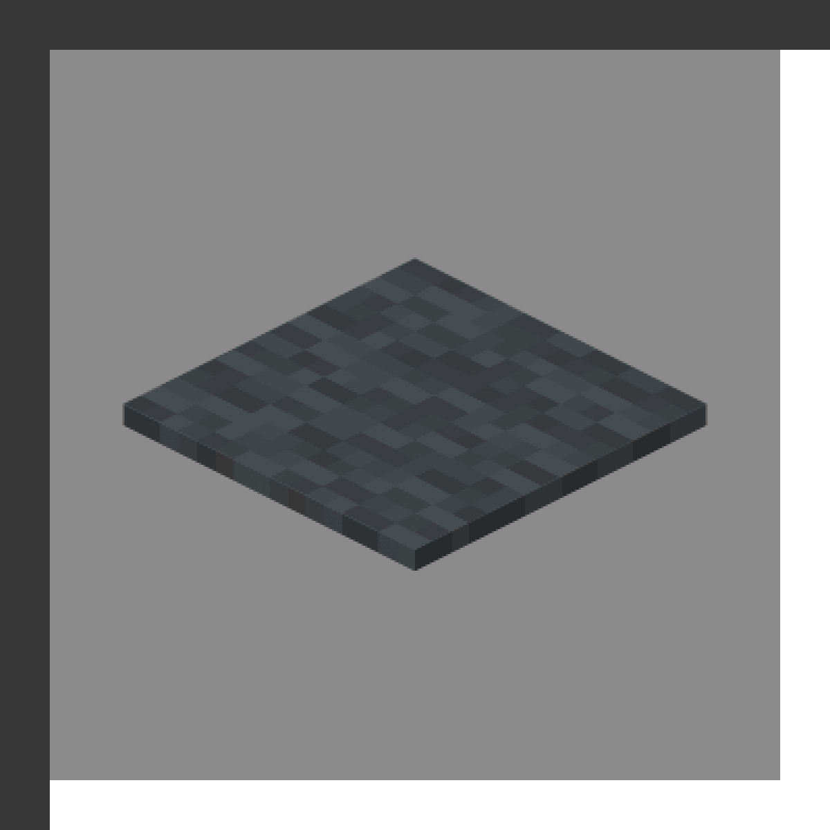 Gray Carpet in Minecraft, drawn from the game's own block model. Floor decoration. Minecraft has used the name Gray Carpet since 1.6.1.