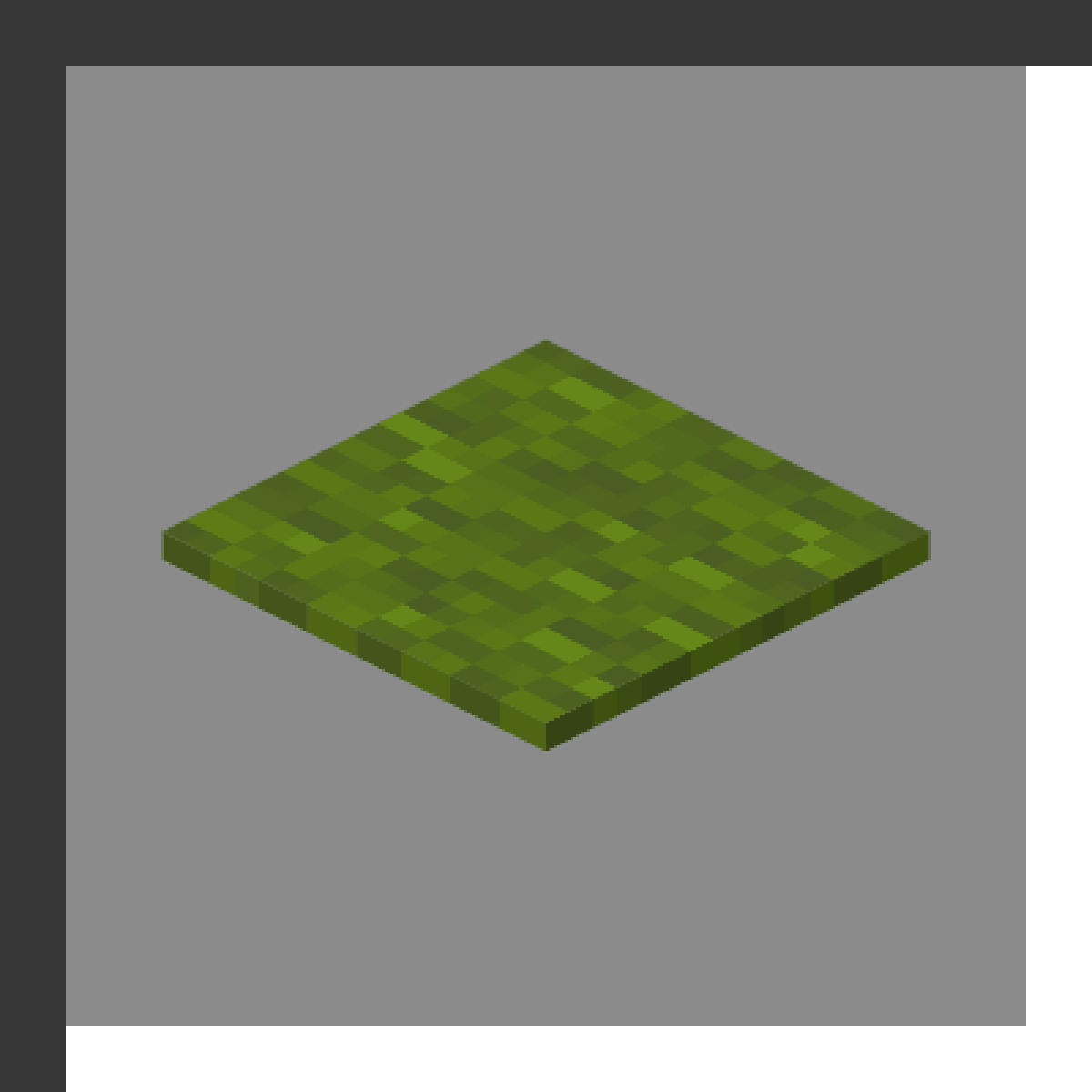 Green Carpet in Minecraft, drawn from the game's own block model. Floor decoration. Minecraft has used the name Green Carpet since 1.6.1.