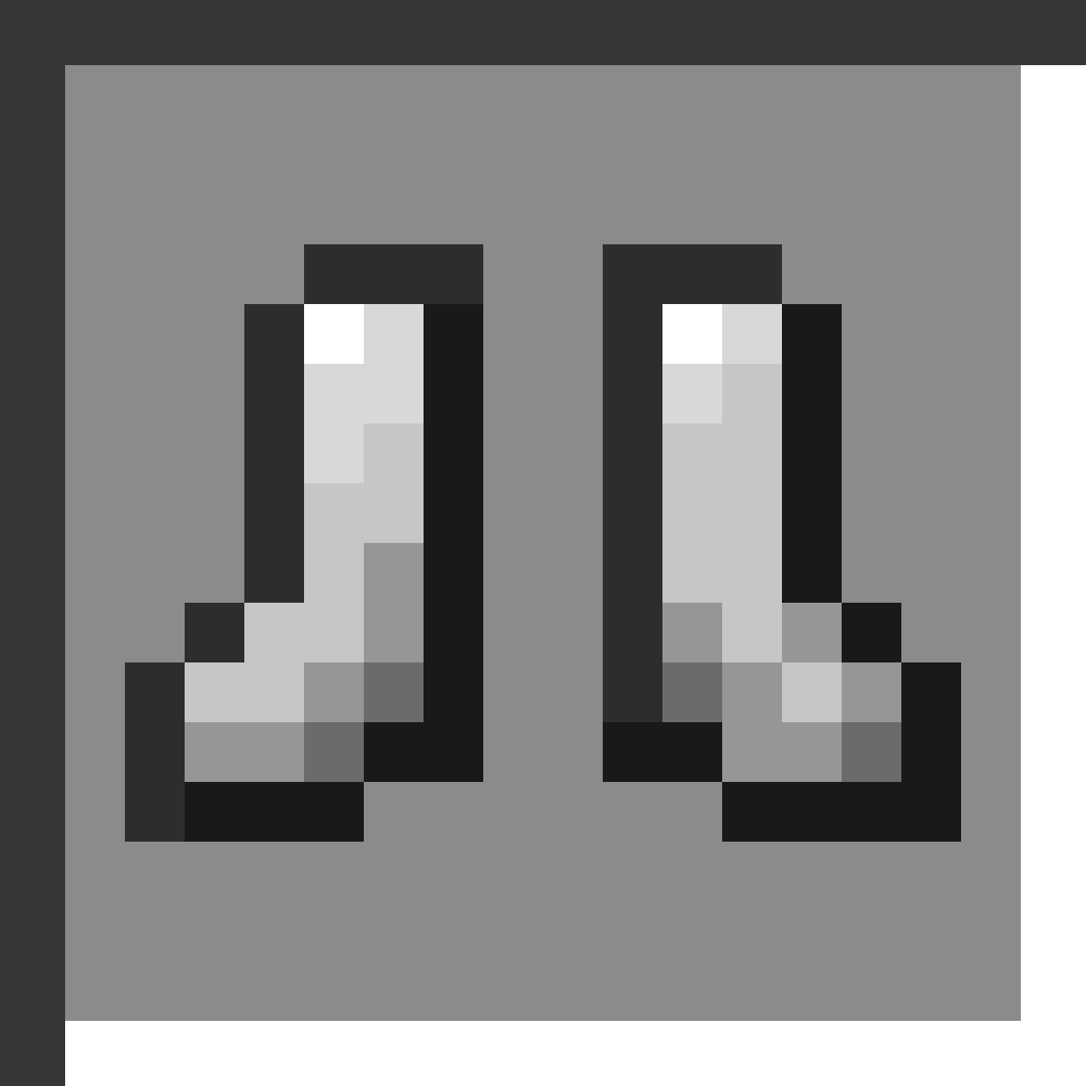 Iron Boots in Minecraft, drawn from the game's own item texture. Foot protection providing 2 armor points.