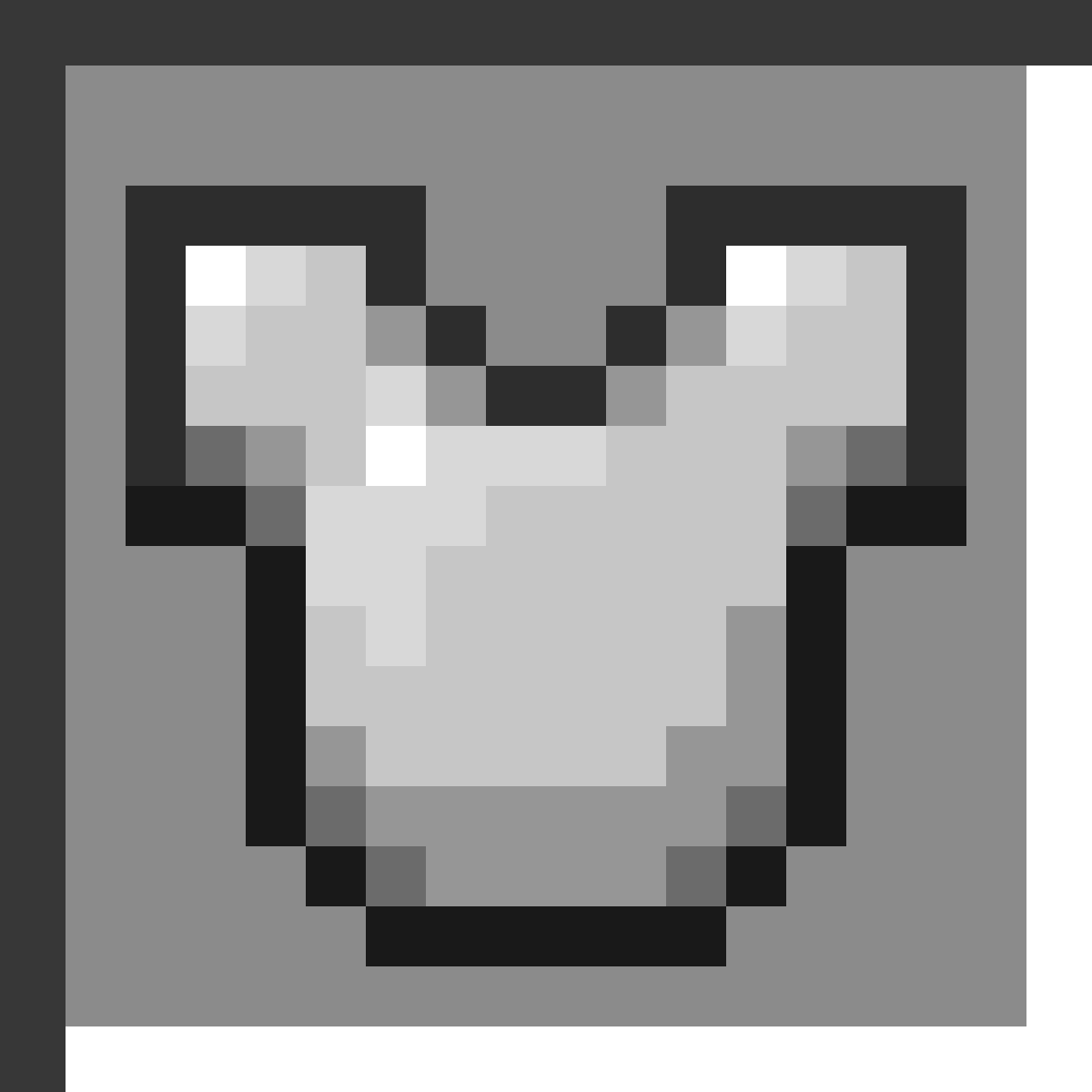 Iron Chestplate in Minecraft, drawn from the game's own item texture. Chest protection providing 6 armor points. Minecraft has used the name Iron Chestplate since Beta 1.2.