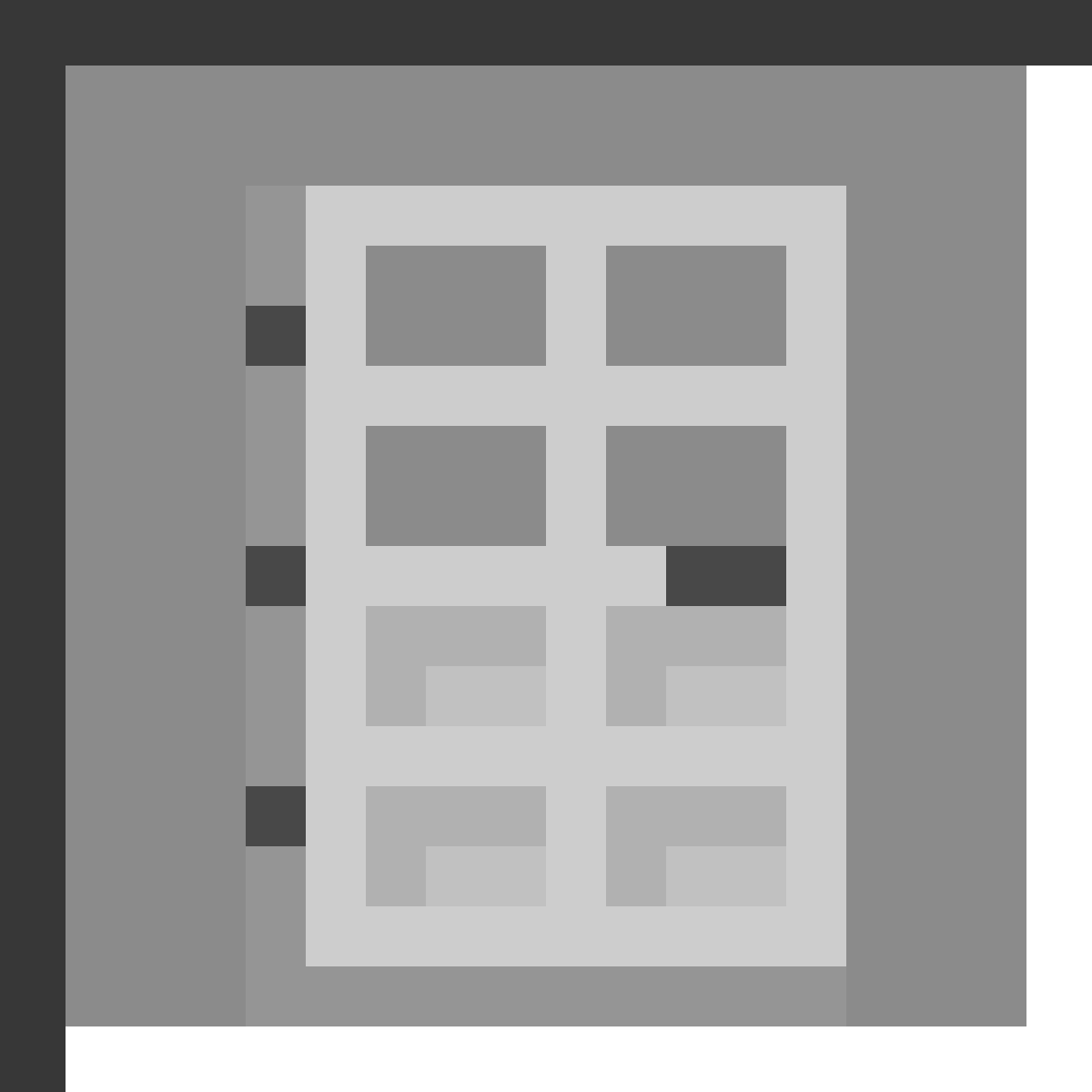 Iron Door in Minecraft, drawn from the game's own item texture. Secure building entrance that requires redstone to open.