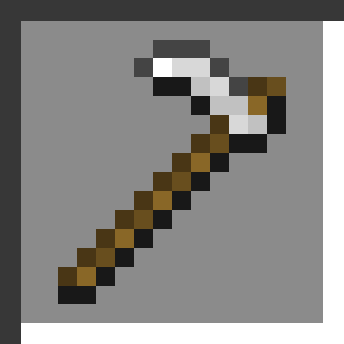 Iron Hoe in Minecraft, drawn from the game's own item texture. Efficient farming tool.