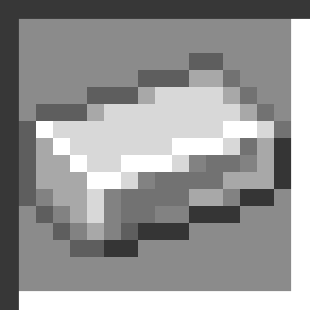Iron Ingot in Minecraft, drawn from the game's own item texture. Crafting iron tools, armor, anvils, buckets and many other items.