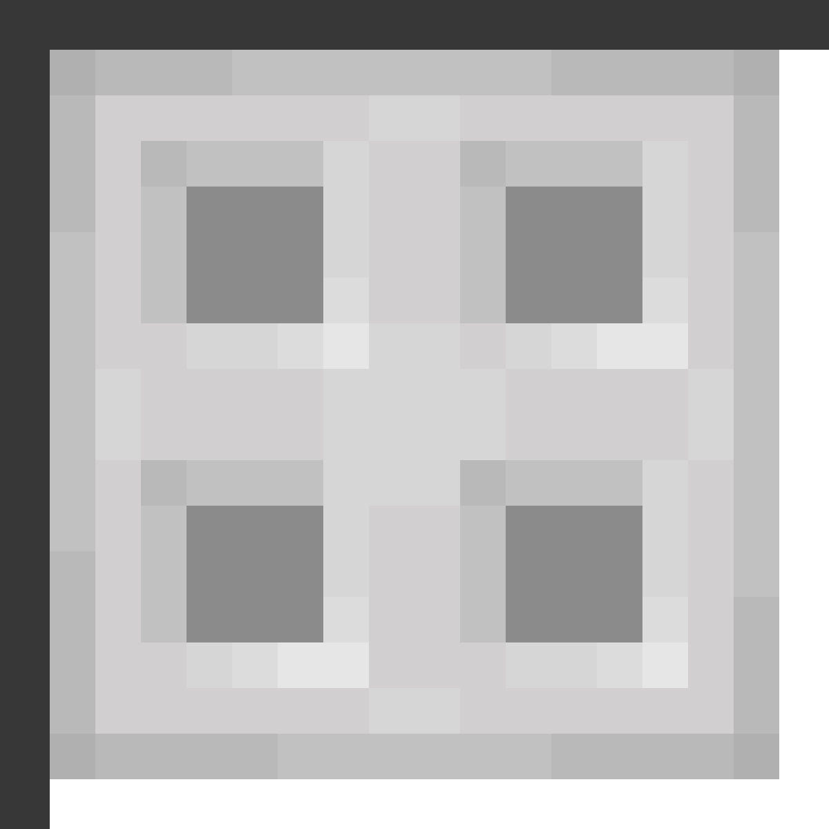 Iron Trapdoor in Minecraft, drawn from the game's own item texture. Secure floor hatch requiring redstone. Minecraft has used the name Iron Trapdoor since 1.8.