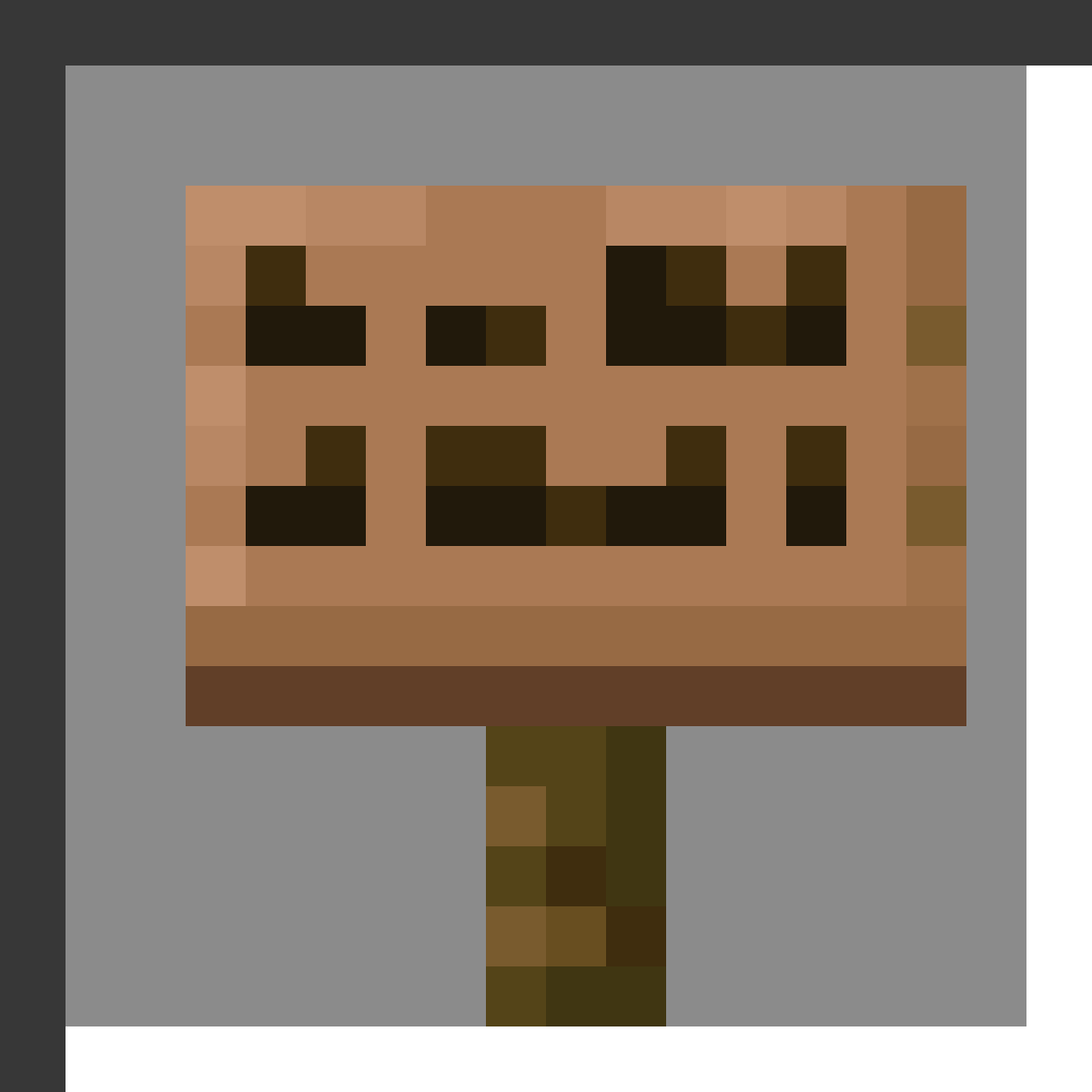 Jungle Sign in Minecraft, drawn from the game's own item texture. Displaying text (up to 4 lines). The recipe first appears in the game's files in Minecraft 1.14.