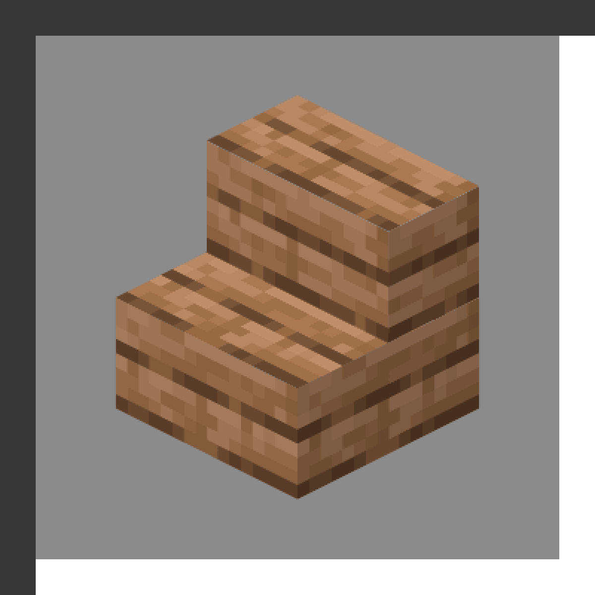 Jungle Stairs in Minecraft, drawn from the game's own block model. Building staircases.