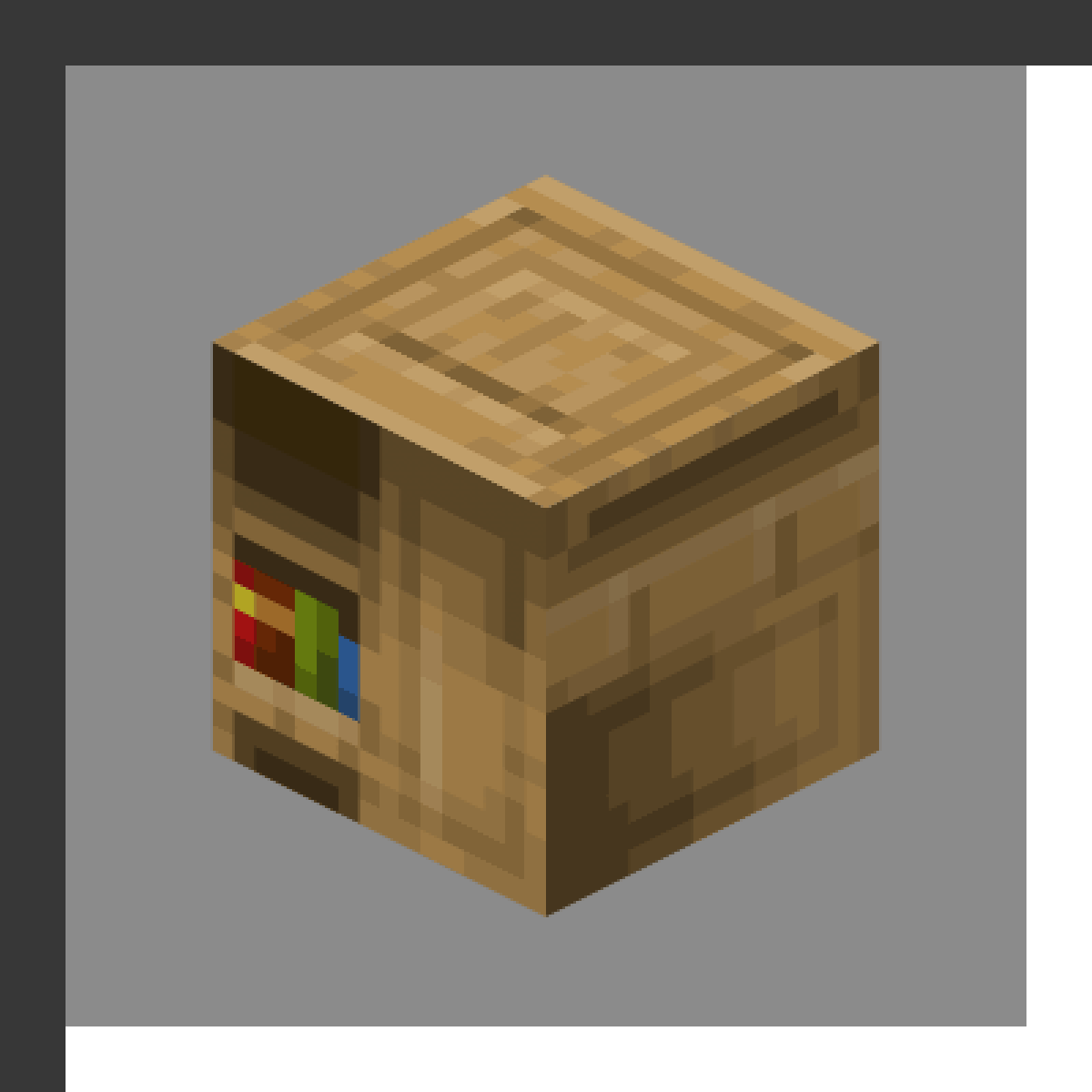 Lectern in Minecraft, drawn from the game's own block model. Holding books for multiple readers. The recipe first appears in the game's files in Minecraft 1.14.
