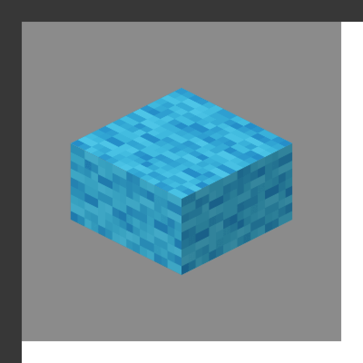 Light Blue Bed in Minecraft, drawn from the game's own block model. Setting spawn point. Minecraft has used the name Light Blue Bed since 1.12.