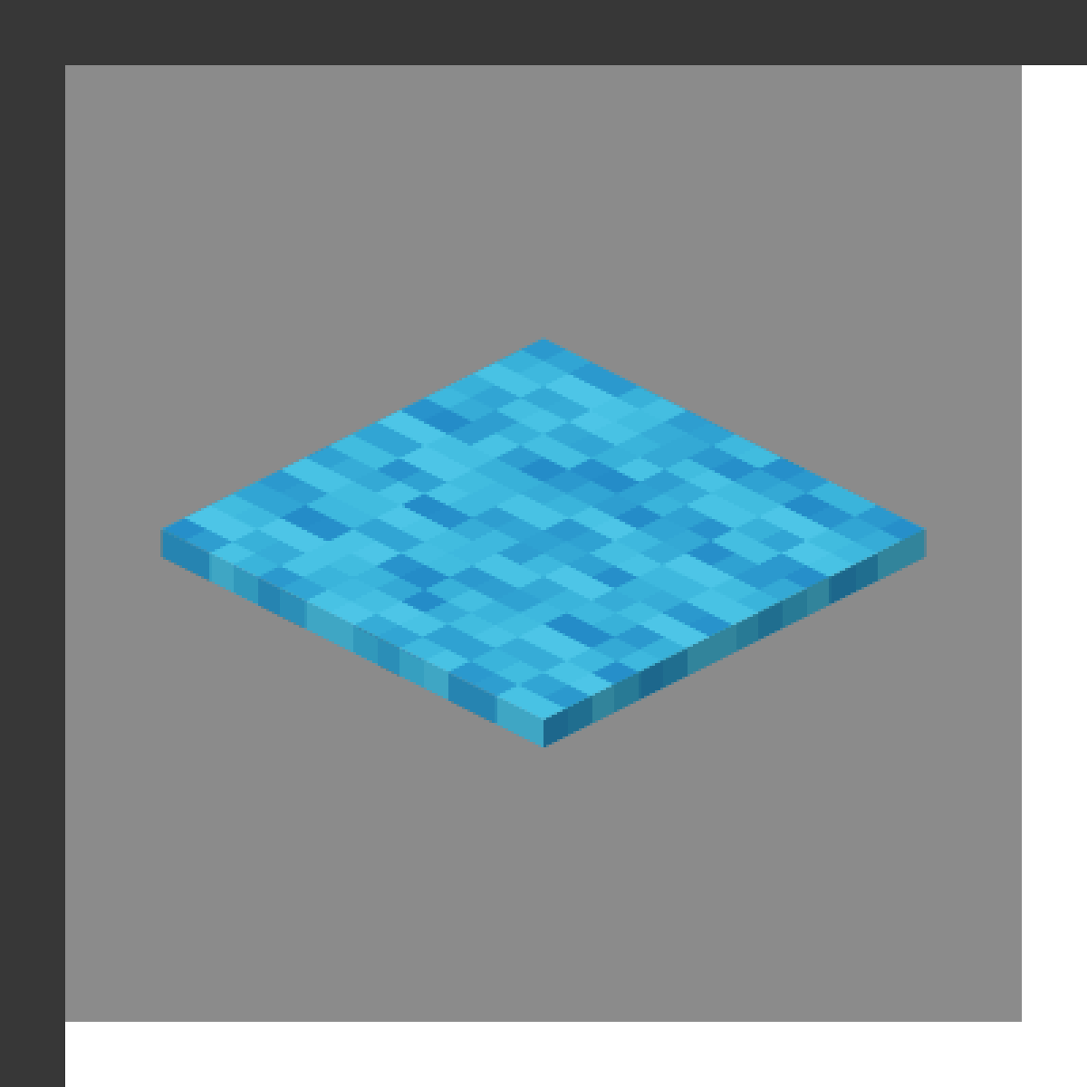 Light Blue Carpet in Minecraft, drawn from the game's own block model. Floor decoration. Minecraft has used the name Light Blue Carpet since 1.6.1.