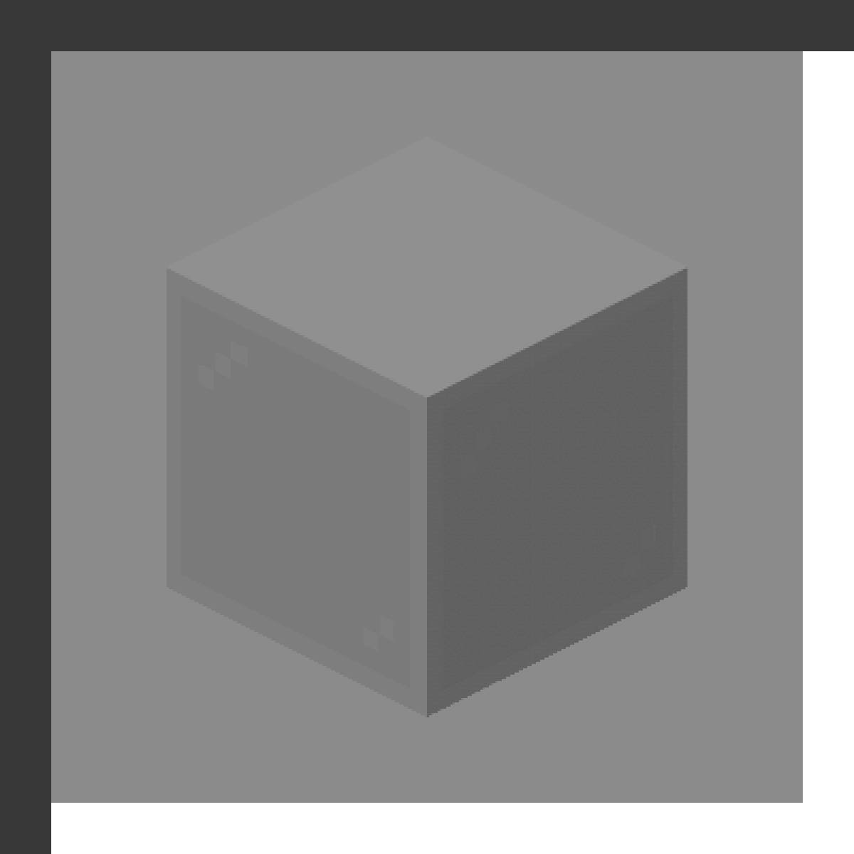 Light Gray Stained Glass in Minecraft, drawn from the game's own block model. Colored transparent windows. Minecraft has used the name Light Gray Stained Glass since 1.7.2.