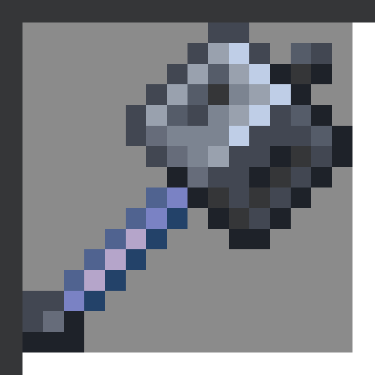 Mace in Minecraft, drawn from the game's own item texture. Melee combat with smash attack. The recipe first appears in the game's files in Minecraft 1.21.