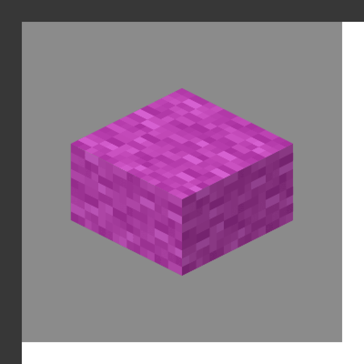 Magenta Bed in Minecraft, drawn from the game's own block model. Setting spawn point. Minecraft has used the name Magenta Bed since 1.12.