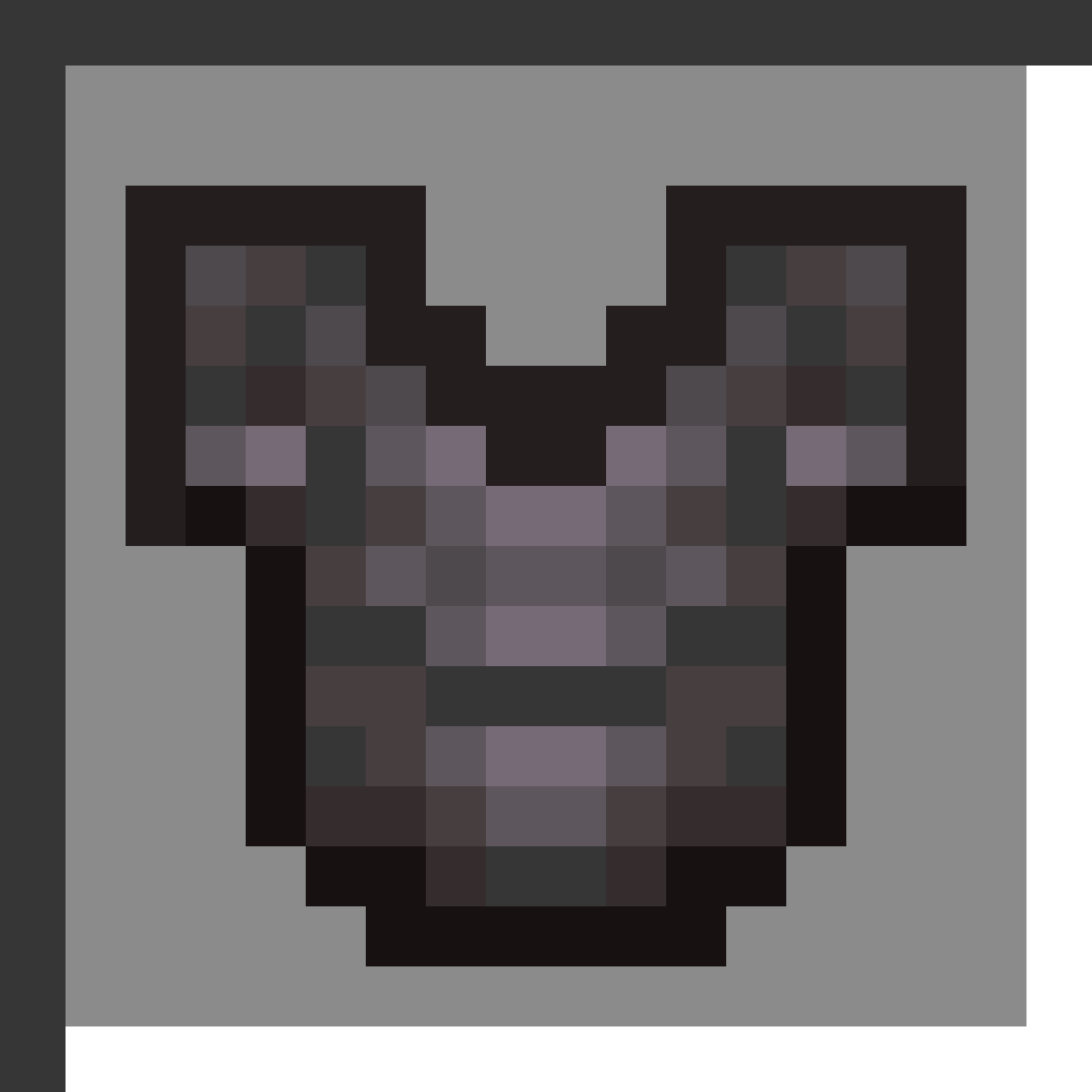 Netherite Chestplate in Minecraft, drawn from the game's own item texture. Best chest protection: 8 armor, 3 toughness, 1 knockback resistance. Minecraft has used the name Netherite Chestplate since 1.16.