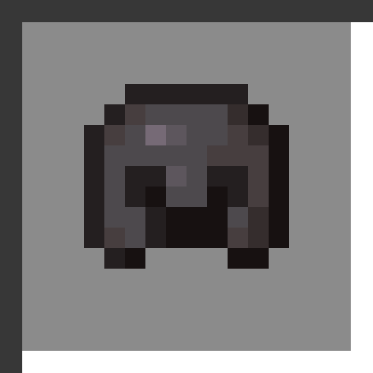 Netherite Helmet in Minecraft, drawn from the game's own item texture. Best head protection: 3 armor, 3 toughness, 1 knockback resistance. Minecraft has used the name Netherite Helmet since 1.16.