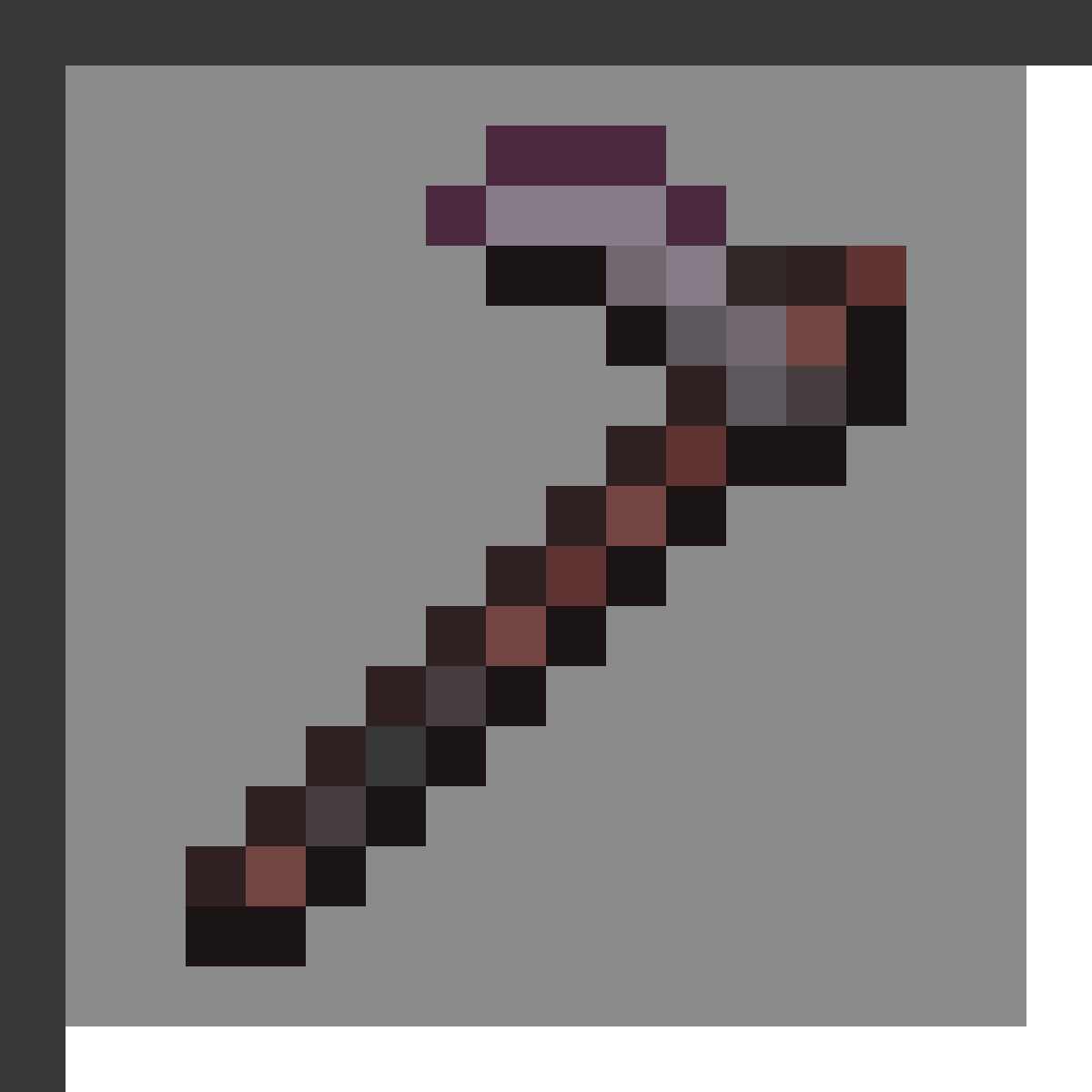 Netherite Hoe in Minecraft, drawn from the game's own item texture. Best hoe in the game. Minecraft has used the name Netherite Hoe since 1.16.