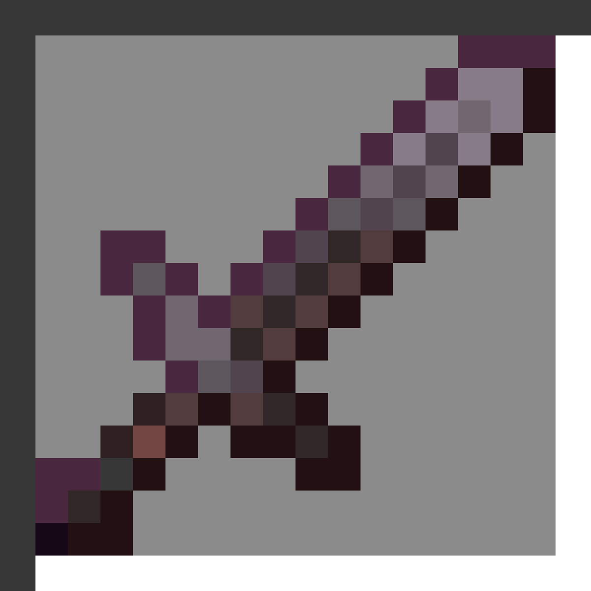 Netherite Sword in Minecraft, drawn from the game's own item texture. Best melee weapon. Minecraft has used the name Netherite Sword since 1.16.