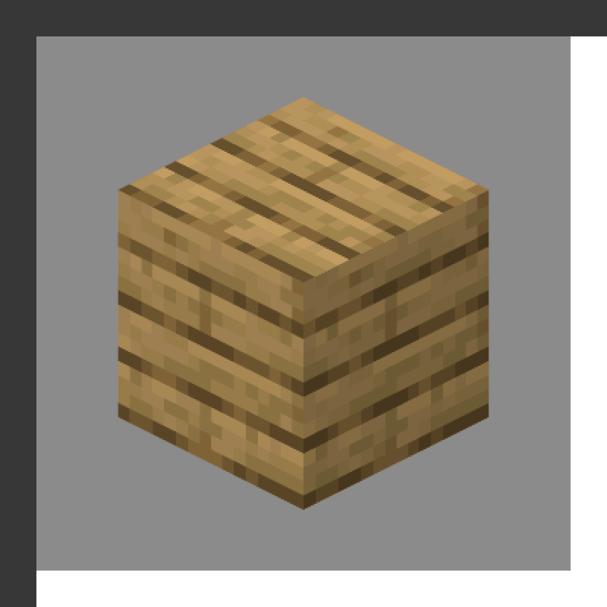 Oak Planks in Minecraft, drawn from the game's own block model. Building material.