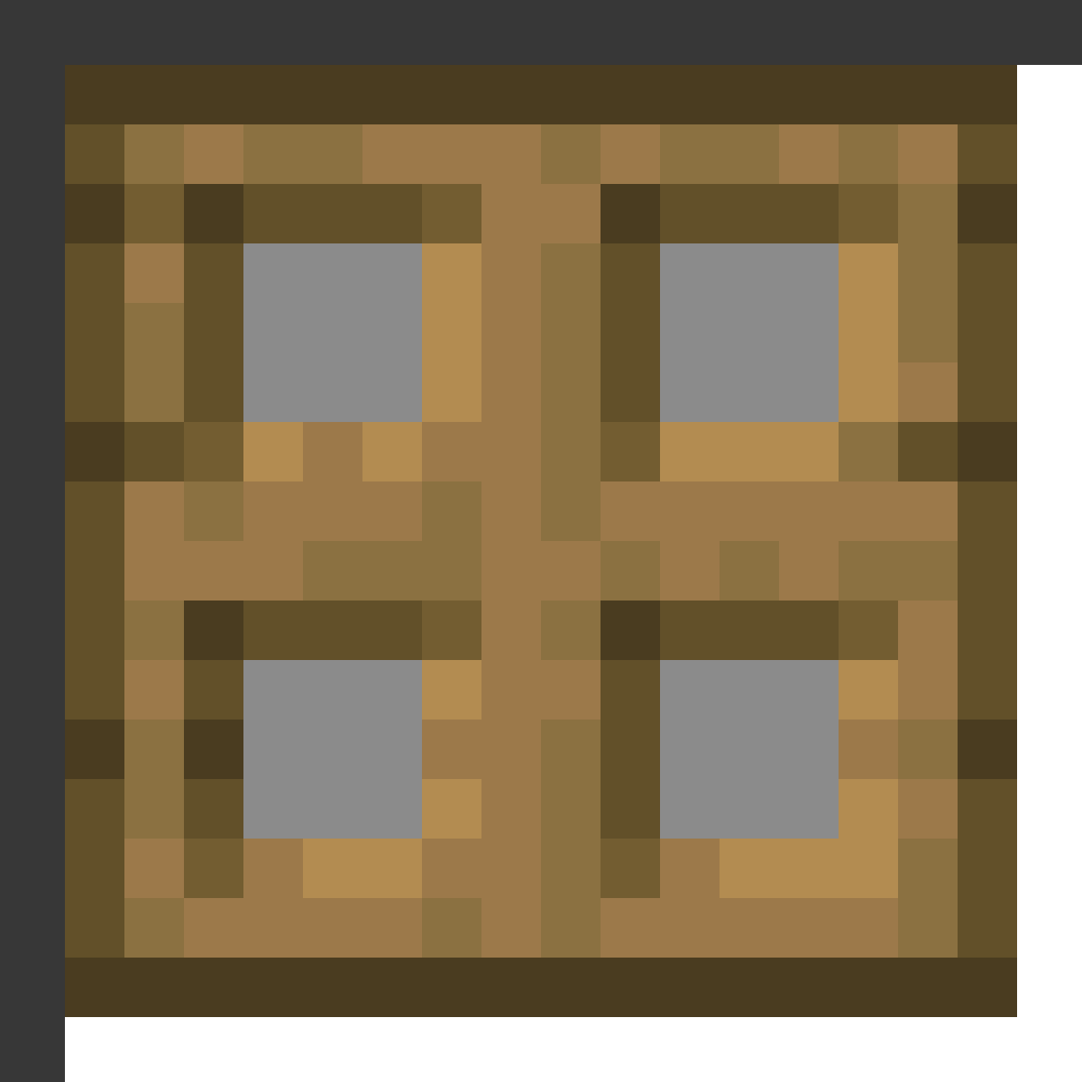 Oak Trapdoor in Minecraft, drawn from the game's own item texture. Floor hatches.