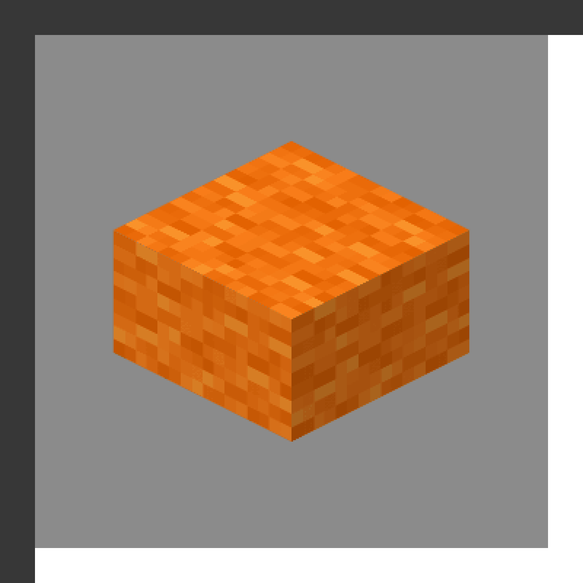 Orange Bed in Minecraft, drawn from the game's own block model. Setting spawn point. Minecraft has used the name Orange Bed since 1.12.