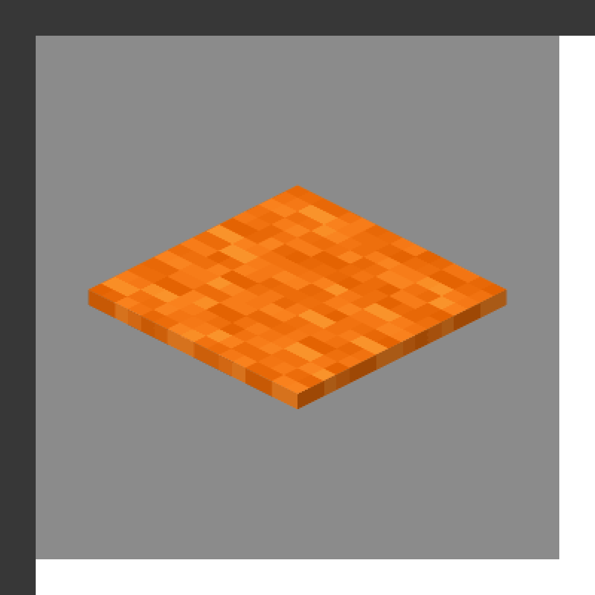 Orange Carpet in Minecraft, drawn from the game's own block model. Floor decoration. Minecraft has used the name Orange Carpet since 1.6.1.