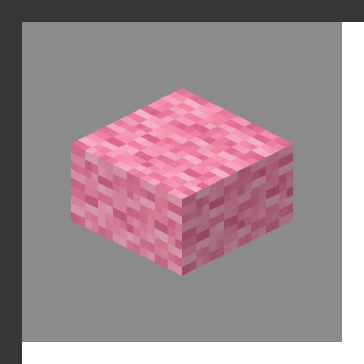 Pink Bed in Minecraft, drawn from the game's own block model. Setting spawn point. Minecraft has used the name Pink Bed since 1.12.
