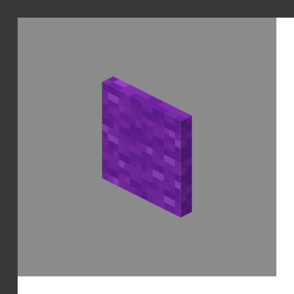 Purple Banner in Minecraft, drawn from the game's own block model. Decoration. Minecraft has used the name Purple Banner since 1.8.